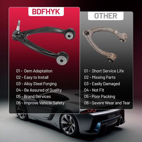 BDFHYK Front Left Upper Control Arm 1pcs,with Ball Joint Compatible with 2007-2016 Cadillac Escalade ESV/EXT,2007-2016 Chevrolet Avalanche Silverado 1500 Suburban 1500 Tahoe,2007-2016 GMC Sierra 1500 in Saudi Arabia