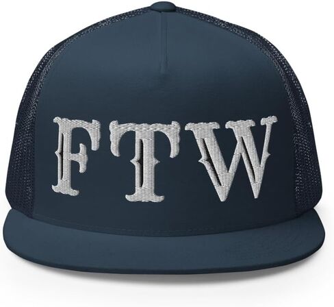 NG FTW Embroidered Flat Bill Trucker Hat High Crown Adjustable Cap in Saudi Arabia