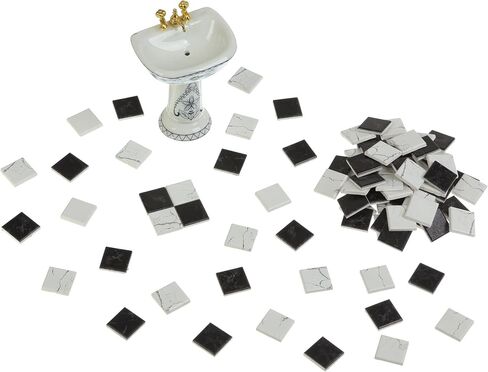 150 pcs, Dollhouse Flooring, 1:12 Scale Doll House Tiles, Miniature Checkerboard Floor, REDUCIO!, 614_12 in Kuwait