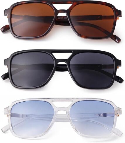 Retro Aviator Sunglasses for Women Men Trendy Square Womens Shades Lightweight Fashion Sun Glassses in Kuwait