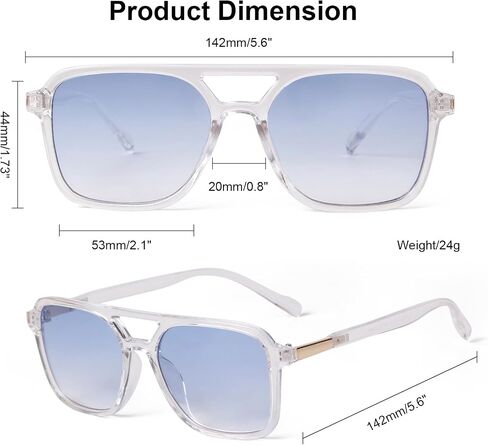 Retro Aviator Sunglasses for Women Men Trendy Square Womens Shades Lightweight Fashion Sun Glassses in Kuwait