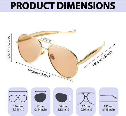 Chicid Oversized Aviator Sunglasses for Women Trendy 2025 Metal Frame Eyewear Shades UV Protection in Saudi Arabia