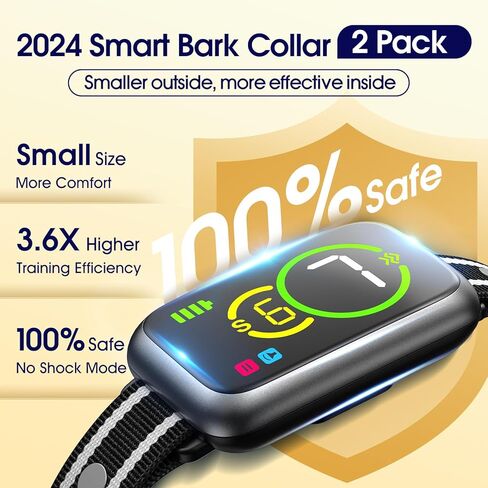 طوق اللحاء ، طوق اللحاء للكلب الكبير المتوسط ​​الصغير ، ذكي قابلة لإعادة الشحن الياقات النباح للكلاب ، طوق اللحاء الأوتوماتيكي مع اهتزاز صافرة فعالة 7 حساسيات قابلة للتعديل in Kuwait