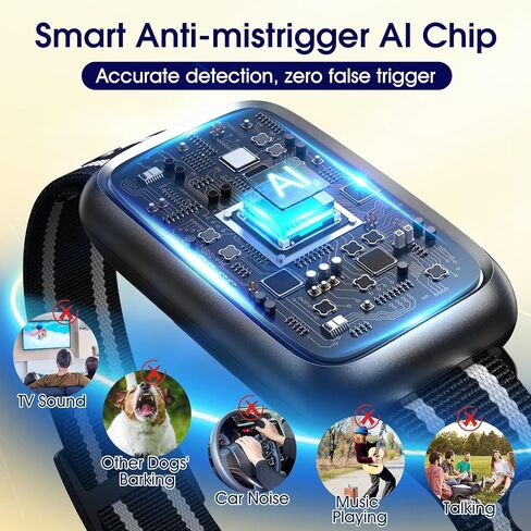 طوق اللحاء ، طوق اللحاء للكلب الكبير المتوسط ​​الصغير ، ذكي قابلة لإعادة الشحن الياقات النباح للكلاب ، طوق اللحاء الأوتوماتيكي مع اهتزاز صافرة فعالة 7 حساسيات قابلة للتعديل in Kuwait