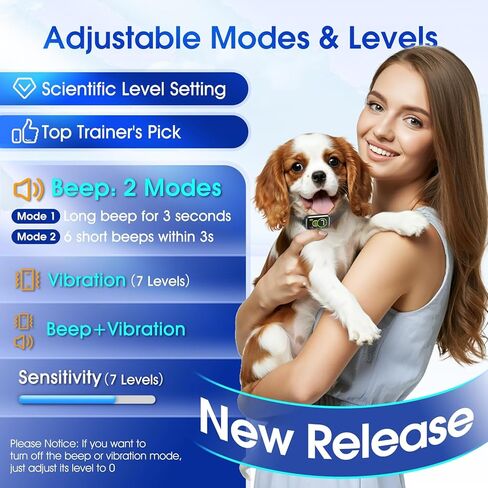 طوق اللحاء ، طوق اللحاء للكلب الكبير المتوسط ​​الصغير ، ذكي قابلة لإعادة الشحن الياقات النباح للكلاب ، طوق اللحاء الأوتوماتيكي مع اهتزاز صافرة فعالة 7 حساسيات قابلة للتعديل in Kuwait
