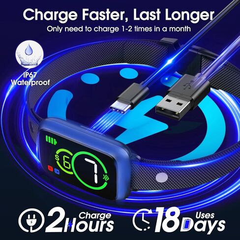 طوق اللحاء ، طوق اللحاء للكلب الكبير المتوسط ​​الصغير ، ذكي قابلة لإعادة الشحن الياقات النباح للكلاب ، طوق اللحاء الأوتوماتيكي مع اهتزاز صافرة فعالة 7 حساسيات قابلة للتعديل in Kuwait