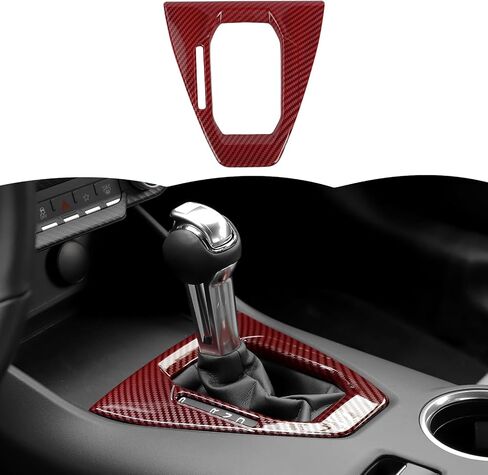 RT-TCZ Gear Shift Panel Cover Trim Center Console Interior Accessories for Ford Mustang 2024 2025,Automatic Gear (Black Carbon Fiber) in Saudi Arabia