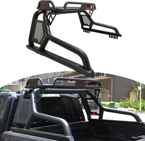 Sport Roll Bars with Cargo Basket, Adjustable Black Steel Bed Bar Fit for Dodge Ram 1500/2500/3500,Ford F150/F250/F350,Chey Silverado&GMC Sierra 1500/2500,Toyota Tundra, Full-Size Truck in Saudi Arabia