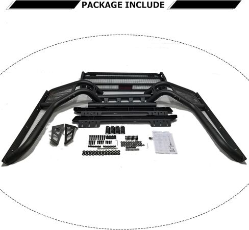 Sport Roll Bars with Cargo Basket, Adjustable Black Steel Bed Bar Fit for Dodge Ram 1500/2500/3500,Ford F150/F250/F350,Chey Silverado&GMC Sierra 1500/2500,Toyota Tundra, Full-Size Truck in Saudi Arabia
