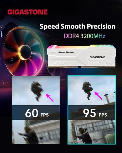 【RGB DDR4 RAM】 Gigsastone Game Pro 32GB Kit (2x16GB) DDR4-3200MHz PC4-25600 CL 16-20-20-40 Intel XMP 2.0 AMD RYZEN in Saudi Arabia
