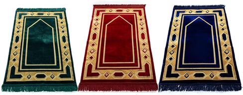CASE CASE GOLD HOME مجموعة صلاة الإسلامي - سجادة الصلاة الإسلامية للنساء والرجال المسلمين - هدايا الصلاح التركية الناعمة العيد والرامضان - صلاة Bead (Tesbih) شملتها - مصنوعة في تركي - الأزرق البحري in Saudi Arabia