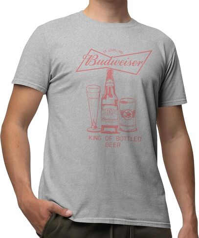 Budweiser King of Bottle Beer Vintage عتيق للجنسين للجنسين والنساء القصيرة القصيرة in Kuwait