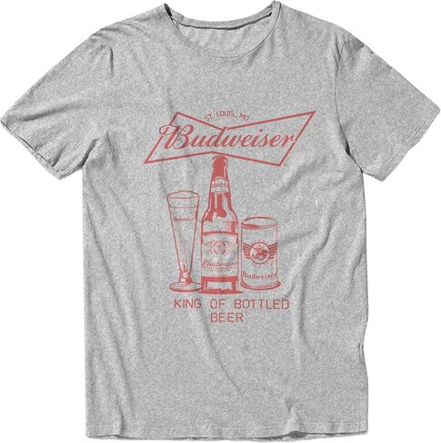 Budweiser King of Bottle Beer Vintage عتيق للجنسين للجنسين والنساء القصيرة القصيرة in Kuwait