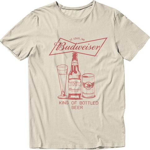 Budweiser King of Bottle Beer Vintage عتيق للجنسين للجنسين والنساء القصيرة القصيرة in Kuwait