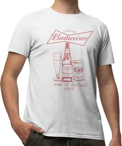 Budweiser King of Bottle Beer Vintage عتيق للجنسين للجنسين والنساء القصيرة القصيرة in Kuwait