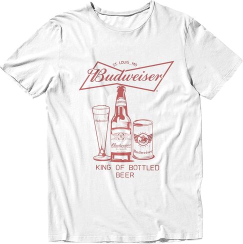 Budweiser King of Bottle Beer Vintage عتيق للجنسين للجنسين والنساء القصيرة القصيرة in Kuwait