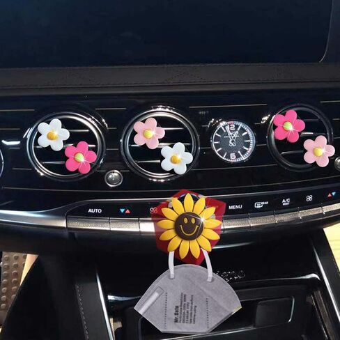 6 Pcs Flower Air Vent Clips, Cute Daisy Car Air Fresheners Vents Clips Car Air Conditioning Outlet Clip Glam Car Interior Decor Charm Daisy Cute Car Accessories for Women(Colorful) in Saudi Arabia