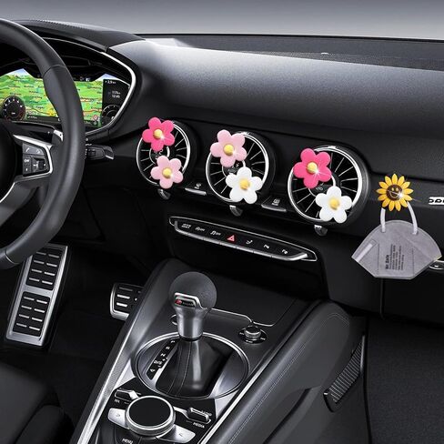 6 Pcs Flower Air Vent Clips, Cute Daisy Car Air Fresheners Vents Clips Car Air Conditioning Outlet Clip Glam Car Interior Decor Charm Daisy Cute Car Accessories for Women(Colorful) in Saudi Arabia