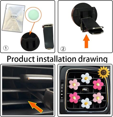 6 Pcs Flower Air Vent Clips, Cute Daisy Car Air Fresheners Vents Clips Car Air Conditioning Outlet Clip Glam Car Interior Decor Charm Daisy Cute Car Accessories for Women(Colorful) in Saudi Arabia