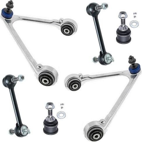 Detroit Axle-6pc مجموعة التعليق الواجهة الأمامية لعام 2002-2006 Lincoln LS 2002-2005 Thunderbird 2 أذرع التحكم العليا ث/كرة المفاصل 2 مفاصل الكرة السفلى 2 قضبان التأثير 2003 2004 بديل in Saudi Arabia
