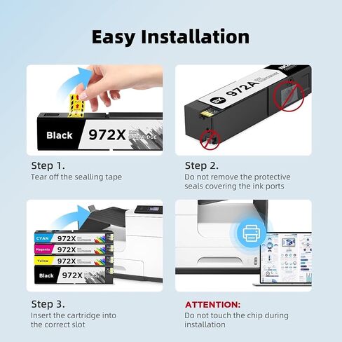 910XL Ink Cartridges Combo Pack for HP 910 910XL Work for HP OfficeJet 8010 8015 8018 8022 OfficeJet Pro 8020 8025 8028 8035 Printer (4 Pack, B/C/Y/M) in Saudi Arabia