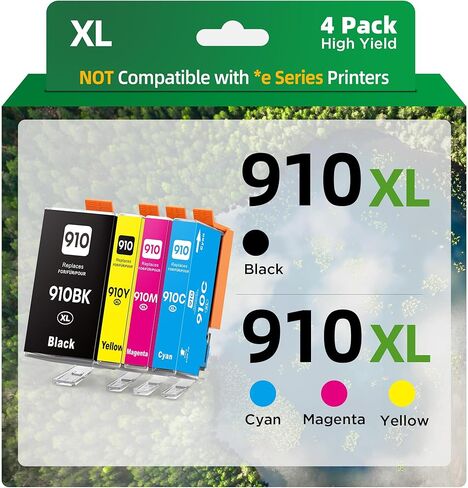 910XL حبر خراطيش حزمة التحرير والسرد لـ HP 910 910XL العمل لـ HP OfficeJet 8010 8015 8022 OfficeJet Pro 8020 8025 8028 8035 Printer (4 Pack ، B/C/Y/M) in Kuwait