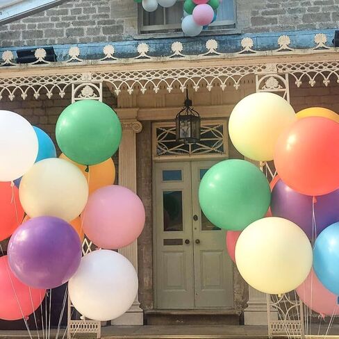 18 بوصة الرمال البيضاء البالونات الكبيرة - 35pcs البالونات الكريمة البيضاء سميكة الرمال البيضاء كبيرة الدائرية البالونات لحفلات اللاتكس لعيد ميلاد تخرج الزفاف من حفلات الزفاف in Kuwait