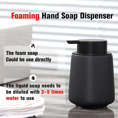 Foaming Soap Dispenser Pump 12OZ, Refillable Foam Hand Dish Soap Dispenser Bottle Jar for Bathroom Kitchen Sink Countertop Home Decor - Beige in Saudi Arabia