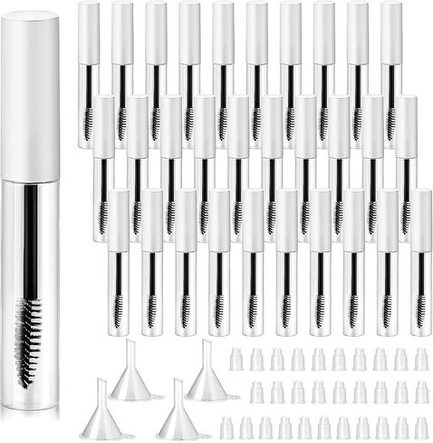 Maitys 30 Pack 10 ML أنابيب الماسكارا الفارغة مع فرشاة عصا قابلة لإعادة الملء زجاجة حاوية حاوية الكريمة مع مسارات تسرب تسرب لزيت الخروع/الحاجب المصل/زيت جوز الهند ديي مستحضرات التجميل (الوردي) in Saudi Arabia