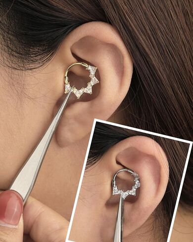 Jewseen 316L Surgical Steel Segment Segment Septum Rings 16G Septum Jewelry Daith Earrings Tragus Helix Jewelry for Women Men in Saudi Arabia