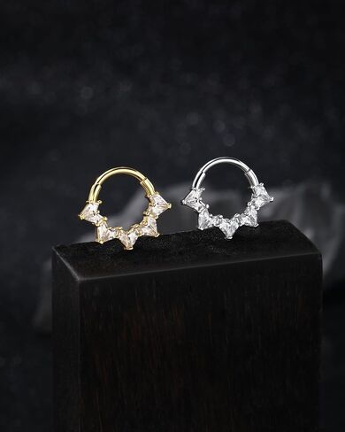 Jewseen 316L Surgical Steel Segment Segment Septum Rings 16G Septum Jewelry Daith Earrings Tragus Helix Jewelry for Women Men in Saudi Arabia