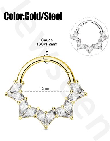 Jewseen 316L Surgical Steel Segment Segment Septum Rings 16G Septum Jewelry Daith Earrings Tragus Helix Jewelry for Women Men in Saudi Arabia