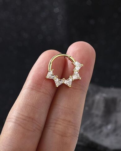 Jewseen 316L Surgical Steel Segment Segment Septum Rings 16G Septum Jewelry Daith Earrings Tragus Helix Jewelry for Women Men in Saudi Arabia
