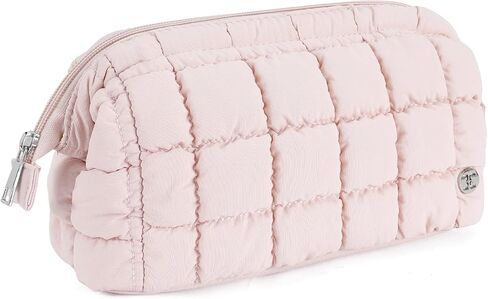 أكياس مكياج Telena Puffer للنساء ، أكياس مكياج مبطنة من نايلون منتفخة لحالة منظم المكياج للنساء ، أساسيات سفر مكياج على مصراعيها in Saudi Arabia