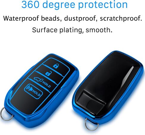 for toyota Key Fob Cover with keychian,TPU Protection Key Case compatible with Venza,RAV4 Prime,Sienna,Land Cruiser,Fortuner,Corolla smart remote key(Blue,4/5 Button) in Saudi Arabia