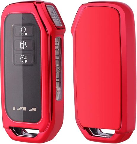 Soft TPU Protector Key Fob Cover Case fit for KIA EV6 K5 Sorento Keyless Entry Key Fob (Red) in Saudi Arabia
