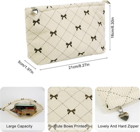 Bows Cosmetic Bags for Women, Cute Bow Makeup Bag Coquette Aesthetic Purse Travel Makeup Bag Small Cosmetic Bag for Purse in Kuwait