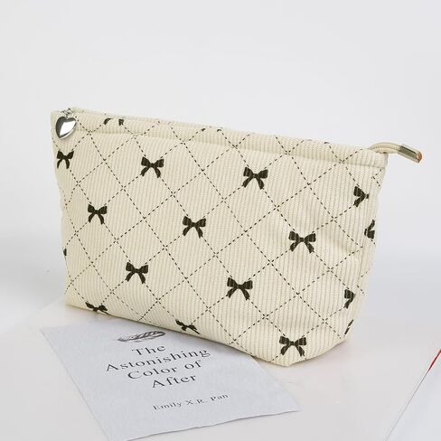 Bows Cosmetic Bags for Women, Cute Bow Makeup Bag Coquette Aesthetic Purse Travel Makeup Bag Small Cosmetic Bag for Purse in Kuwait