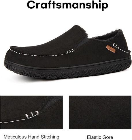 LongBay Men's Moccasin Slippers Cozy Breathable Memory Foam House Shoes for Indoor Outdoor in Kuwait