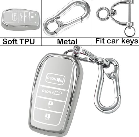 for toyota Key Fob Cover with keychian,TPU Protection Key Case compatible with Venza,RAV4 Prime,Sienna,Land Cruiser,Fortuner,Corolla smart remote key(Blue,4/5 Button) in Saudi Arabia