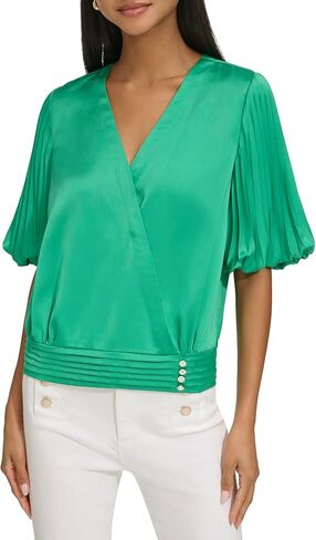 KARL LAGERFELD Women's Pleated Sleeve Blouse in Saudi Arabia