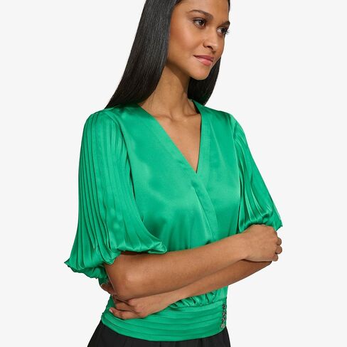 KARL LAGERFELD Women's Pleated Sleeve Blouse in Saudi Arabia