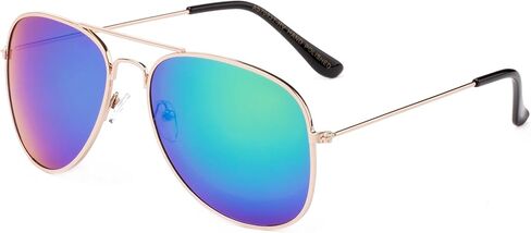 Newbee Fashion - Classic Aviator Sunglasses Flash Full Mirror Lenses Frame Frame for Men Women UV Protection in Kuwait