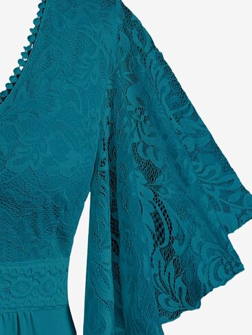ROSE GAL Plus Size Lace Panel Butterfly Sleeve Blouse in Saudi Arabia