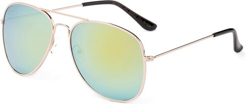 Newbee Fashion - Classic Aviator Sunglasses Flash Full Mirror Lenses Frame Frame for Men Women UV Protection in Kuwait