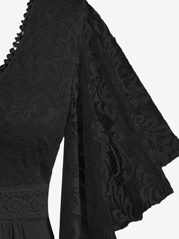 ROSE GAL Plus Size Lace Panel Butterfly Sleeve Blouse in Saudi Arabia