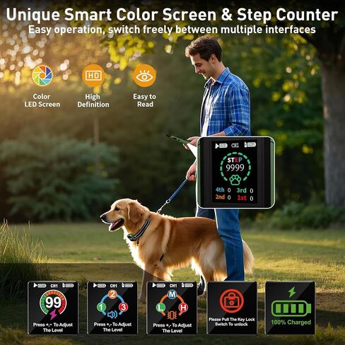 Dog Training Collar with Remote 3300Ft with 5 Training Modes, Shock Collar for Dogs IP67 Waterproof Rechargeable E Collar(Red Orange) in Saudi Arabia