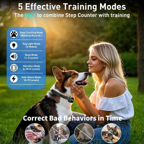 Dog Training Collar with Remote 3300Ft with 5 Training Modes, Shock Collar for Dogs IP67 Waterproof Rechargeable E Collar(Red Orange) in Saudi Arabia
