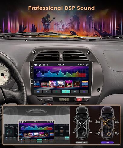 Android 13 Radio Carplay for Toyota RAV4 2001 2002 2003 2004 2005 2006, Rimoody Car Stereo 9 Inch Touch Screen GPS WiFi Android Auto Mirror Link Bluetooth FM HiFi + AHD Backup Camera in Kuwait