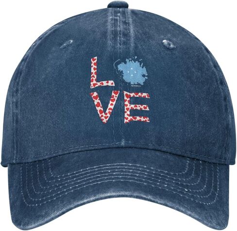 أحب علم الخريطة Micronesia Classic Cowboall Cap Cap Men Women Casual Dad44 Navy Blue in Kuwait